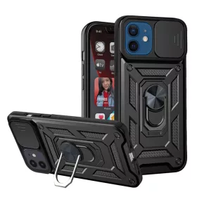   iPhone 12 / iPhone 12 Pro - CamShield Series - Techsuit - Fekete tok