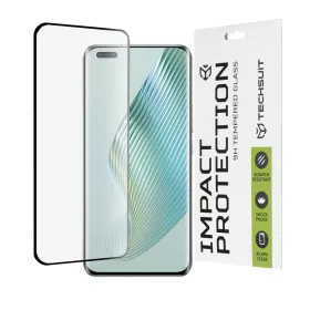    Techsuit - 111D Teljes Fedés / Teljes Ragasztású Üveg / 3D Ívelt Képernyő - Honor Magic5 Pro - Fekete üvegfólia
