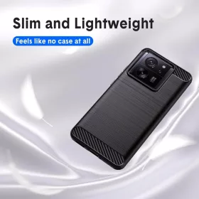  Techsuit - Szén Szilikon - Xiaomi 13T / 13T Pro - Fekete tok-5949419069053 2 kép