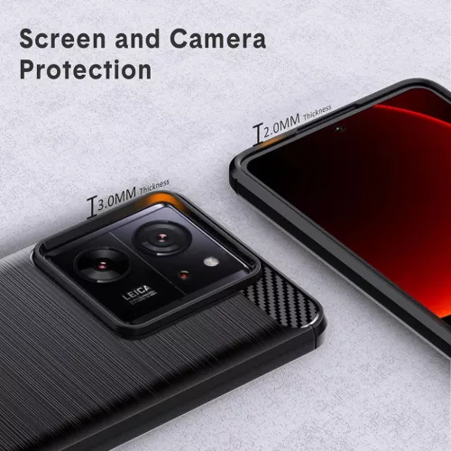  Techsuit - Szén Szilikon - Xiaomi 13T / 13T Pro - Fekete tok-5949419069053 4 kép