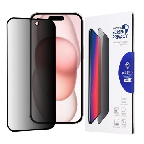  Dux Ducis - Edzett Üveg Képernyővédő Prémium - iPhone 15 - Fekete üvegfólia