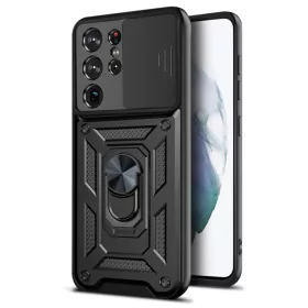    Techsuit - CamShield Széria - Samsung Galaxy S21 Ultra 5G - Fekete tok