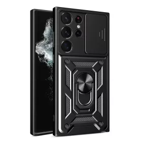    Techsuit - CamShield sorozat - Samsung Galaxy S22 Ultra 5G - Fekete tok