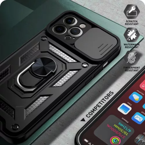  Techsuit - CamShield sorozat - iPhone 12 Pro Max - Fekete tok-5949419070417 5 kép