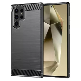    Techsuit - Szénszálas Szilikon - Samsung Galaxy S24 Ultra - Fekete tok