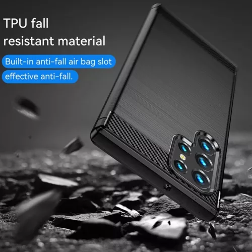  Techsuit - Szénszálas Szilikon - Samsung Galaxy S24 Ultra - Fekete -5949419072381 6 kép