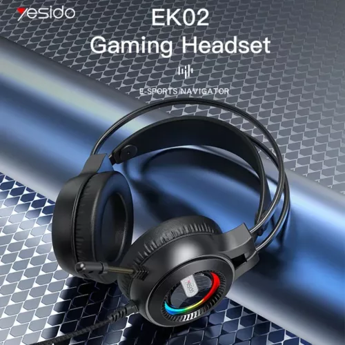 Yesido Vezetékes fejhallgató (EK02) - Jack 3.5mm, Mikrofonnal, RGB L-6971050265494 2 kép