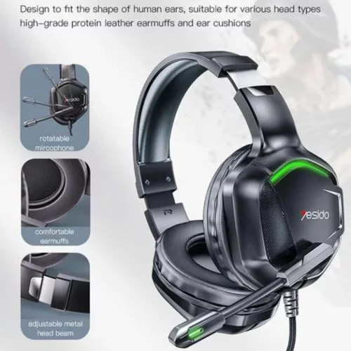 Gaming Fülhallgató Yesido EK01 - Vezetékes, 3.5 mm Jack, Mikrofonna-6971050265487 5 kép