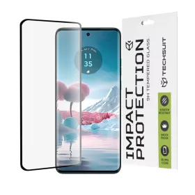   Motorola Edge 40 Neo Fekete Techsuit - 111D Teljes Fedésű / Teljes Ragasztású Üveg / 3D Ívelt Képernyő üvegfólia