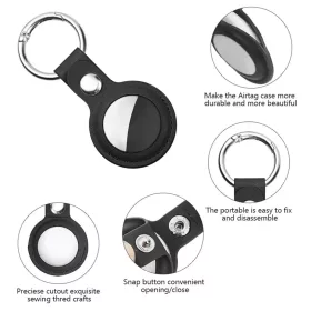  Techsuit - Biztonságos bőrtok (SLH1) - Apple AirTag tok, fémgyűr�-5949419077621 2 kép