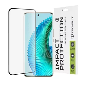    Techsuit - 111D Teljes Borítású / Teljes Ragasztású Üveg / 3D Ívelt Képernyő - Honor Magic6 Lite - Fekete üvegfólia
