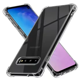    Techsuit - Ütésálló áttetsző szilikon tok - Samsung Galaxy S10 - Áttetsző