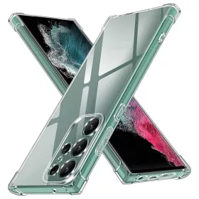    Techsuit - Ütésálló Átlátszó Szilikon - Samsung Galaxy S22 Ultra 5G - Átlátszó tok