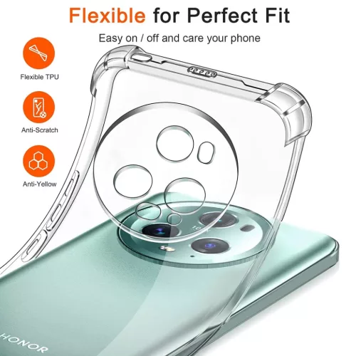  Techsuit - Ütésálló Átlátszó Szilikon - Honor Magic5 Pro - Át-5949419083288 3 kép