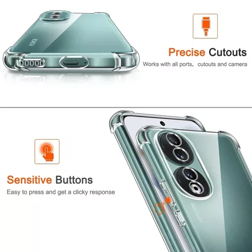  Techsuit - Ütésálló Átlátszó Szilikon - Honor 90 - Átlátszó-5949419083271 5 kép