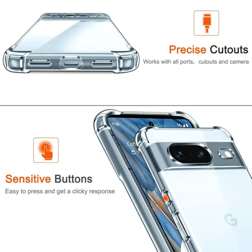  Techsuit - Ütésálló Átlátszó Szilikon - Google Pixel 7 - Átl�-5949419083141 3 kép
