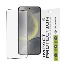    Techsuit - 111D Teljes Borítású / Teljes Ragasztó Üveg - Samsung Galaxy S24 - Fekete üvegfólia