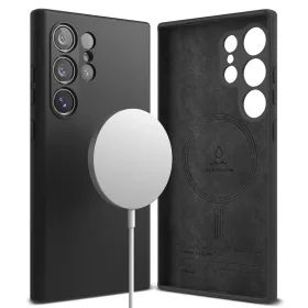   Ringke - Szilikon Mágneses MagSafe - Samsung Galaxy S24 Ultra - Fekete tok