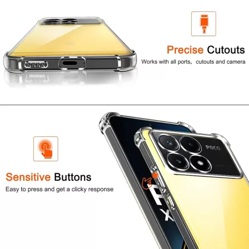  Techsuit - Ütésálló Átlátszó Szilikon - Xiaomi Poco X6 Pro - �-5949419087101 4 kép