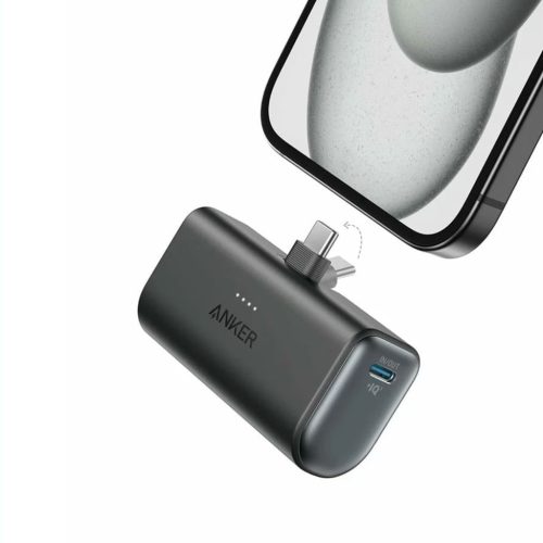  Anker - Power Bank Nano (A1653H11) - USB-C csatlakozó, 5000mAh, 22.5W - Fekete