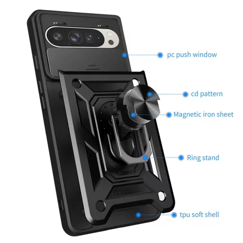  Techsuit - CamShield sorozat - Google Pixel 9 / 9 Pro - Fekete tok-5949419091092 2 kép