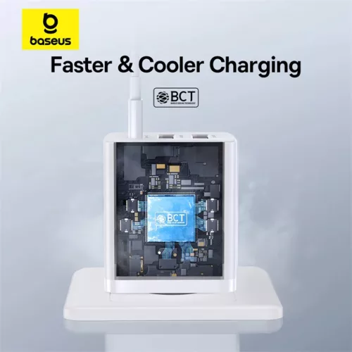 Wall Charger Baseus GaN 2x USB, Type-C, Gyors töltés, 30W - Fehér-6932172651145 9 kép