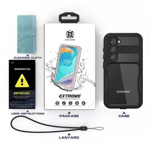 ShellBox - Vízálló IP68 Tok - Samsung Galaxy S23 - Fekete tok-5949419119857 7 kép