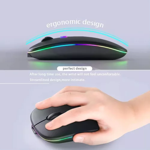 Vezeték nélküli egér (M1) Techsuit - Játékhoz, LED RGB, Csendes,-5949419120525 6 kép