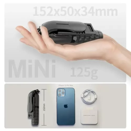 Techsuit - Mini szelfibot (Q10) - Stabil Gimballal/Állvánnyal, Bluet-5949419122437 7 kép