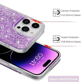  Techsuit - Csillogó csillám - Motorola Moto G34 / Moto G45 - Lila t-5949419127326 2 kép