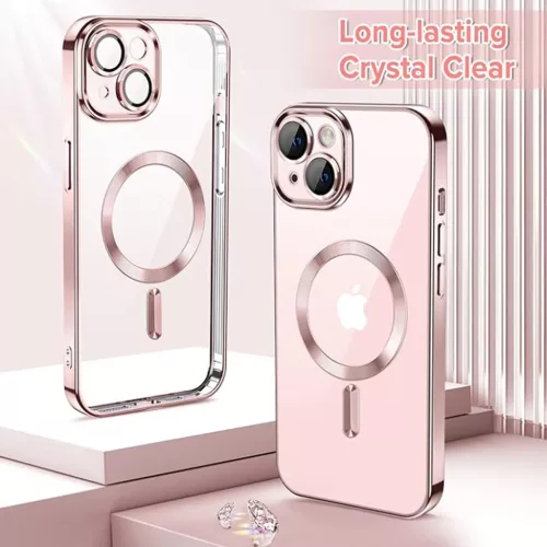 iPhone 13 - Techsuit - Luxus kristály MagSafe tok - Rózsaszín-5949419137318 2 kép