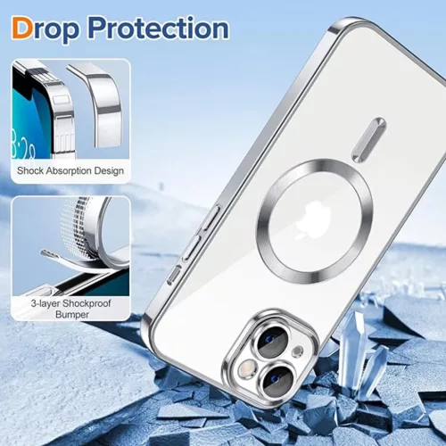 iPhone 13 - Techsuit - Luxus Kristály MagSafe - Ezüst tok-5949419137288 3 kép