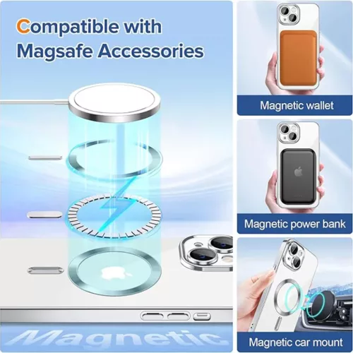 iPhone 13 - Techsuit - Luxus Kristály MagSafe - Ezüst tok-5949419137288 5 kép