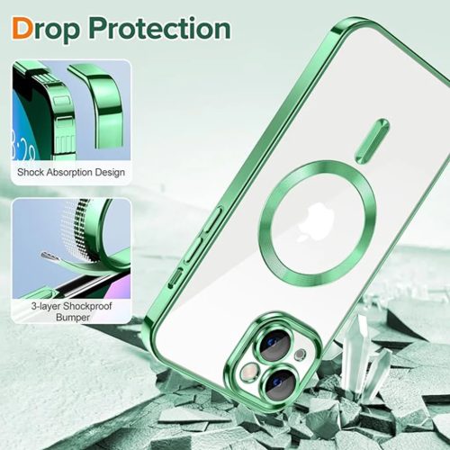 iPhone 13 - Techsuit - Luxus Crystal MagSafe - Világoszöld. tok-5949419137240 3 kép