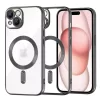 iPhone 15 - Techsuit - Luxus Kristály MagSafe - Fekete. tok