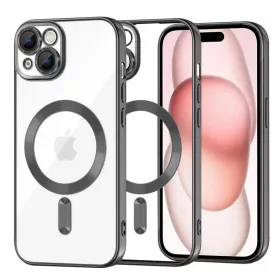 iPhone 15 - Techsuit - Luxus Kristály MagSafe - Fekete. tok
