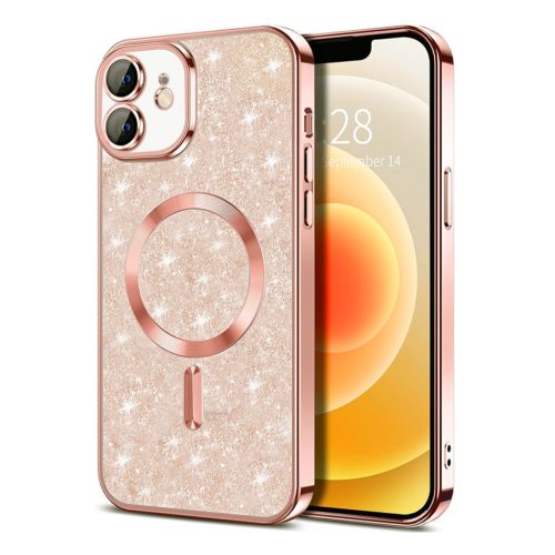  Techsuit - Luxuskivitelű Csillogó MagSafe - iPhone 12 - Rózsaarany-5949419134065 2 kép