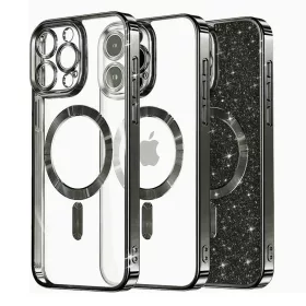   iPhone 14 Pro - Luxusragyogású Techsuit MagSafe tok - Fekete