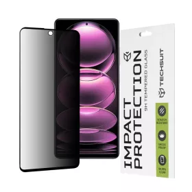    Techsuit - 111D Privacy Teljes Ragasztás - Xiaomi Redmi Note 12 Pro 5G / 12 Pro+ / Poco X5 Pro - Fekete üvegfólia
