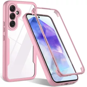    Techsuit - ColorVerse 360 Sorozat + Képernyővédő - Samsung Galaxy A35 5G - Rózsaszín tok