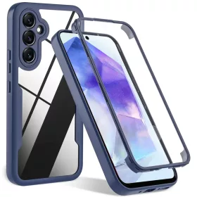    Techsuit - ColorVerse 360 sorozat + Képernyővédő - Samsung Galaxy A35 5G - Kék tok