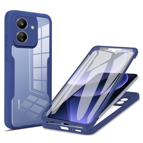  Techsuit - ColorVerse 360 sorozat + képernyővédő - Xiaomi Redmi 13C 4G / Poco C65 - Kék tok