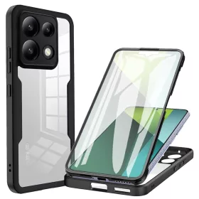    Xiaomi Redmi Note 13 Pro 5G / Poco X6 Fekete Techsuit ColorVerse 360 sorozat + képernyővédő tok