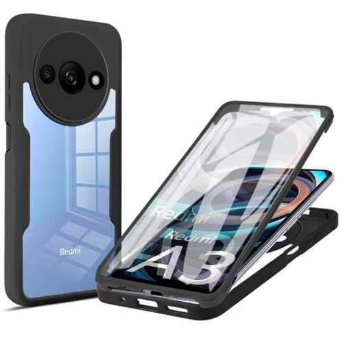  Techsuit - ColorVerse 360 sorozat + Képernyővédő - Xiaomi Redmi A3 - Fekete tok