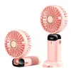 Techsuit - Kézi Ventilátor (N15) - Összecsukható Kialakítás, Digitális Kijelző, Ultra Csendes, 1800mAh - Rózsaszín