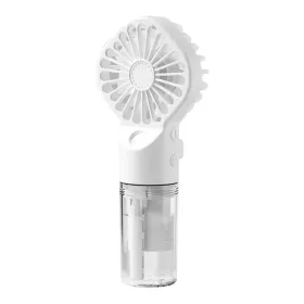   Techsuit - Kézi Ventilátor (G10) - Hordozható, párásítóval, négy sebességgel, USB - Fehér