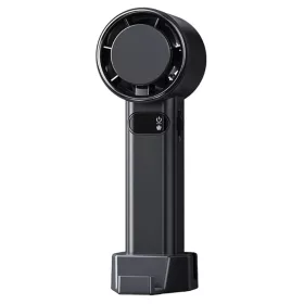   Techsuit - Prémium Kézi Ventilátor (F83) - Hordozható, Állítható, Újratölthető, 4800mAh - Fekete