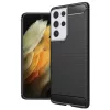 Samsung Galaxy S21 Ultra 5G Techsuit - CarbonFiber - Fekete tok