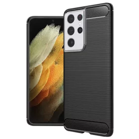   Samsung Galaxy S21 Ultra 5G Techsuit - CarbonFiber - Fekete tok