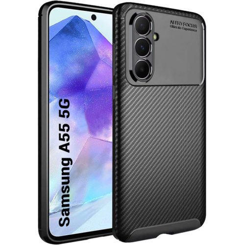  Techsuit - CarbonFiber - Samsung Galaxy A55 5G - Fekete tok-5949419161412 1 kép